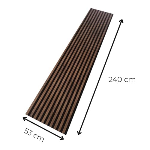MEBANO Panneaux Acoustiques Chêne Artisan - Décoration Murale pour Salles de Conference - 2x (26,5x240 cm) Noire