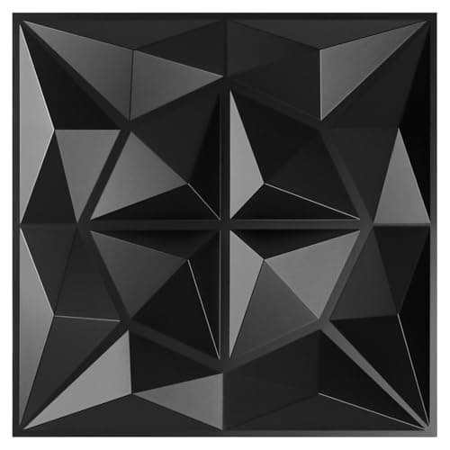 Panneaux muraux 3D Jaxguom diamant - Résistants et indéformables - Pour décoration intérieure - Lot de 12 panneaux 30 x — Diamant01 Noir