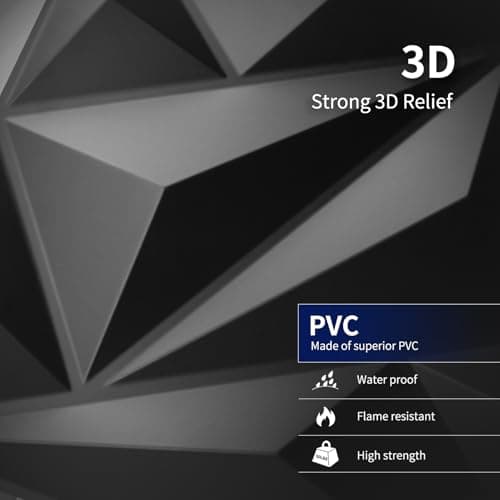 Art3dwallpanels Lot de 33 Panneau mural 3D en PVC pour décoration murale intérieure - Texture 3D, 30x30cm, 3㎡ - Décorati