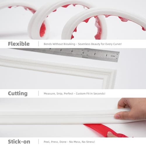 JSIWOTH Moulure Murale Autoadhésive FlexIBLE - Décoration Intérieure & Protection des Murs - Blanc(3m x 4cm)  
JSIWOTH P