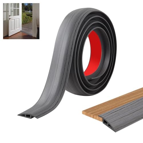 JUNART Bande de transition PVC 100cm×7cm résistante à l'usure et aux rayures pour cuisine/salle de bain - grain de bois — grain de bois gris foncé
