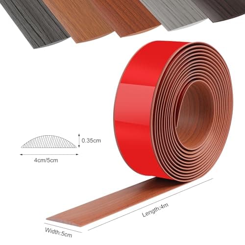 Bande de Transition de Sol JUNART Noyer des Meilleures Réviews, Bandes de Revêtement de Sol Autocollantes en PVC 400cm×5