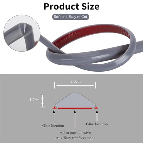 Seuils de Douche 200cm Silicone Blanc |Joint Étanche Douche Pliable| Usage Maison ( Blanc )