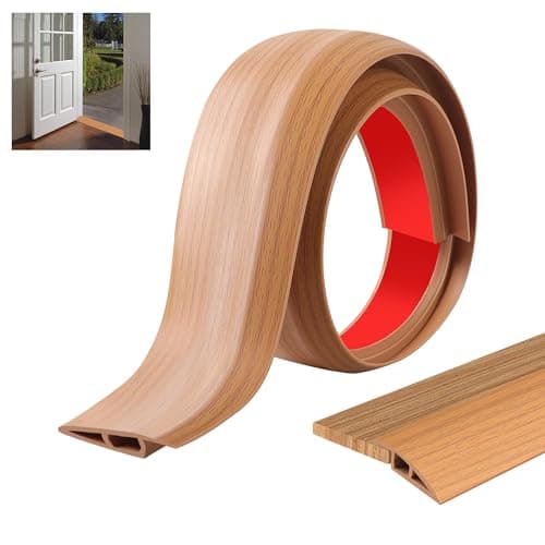 JUNART Bande de transition PVC 100cm×7cm résistante à l'usure et aux rayures pour cuisine/salle de bain - grain de bois