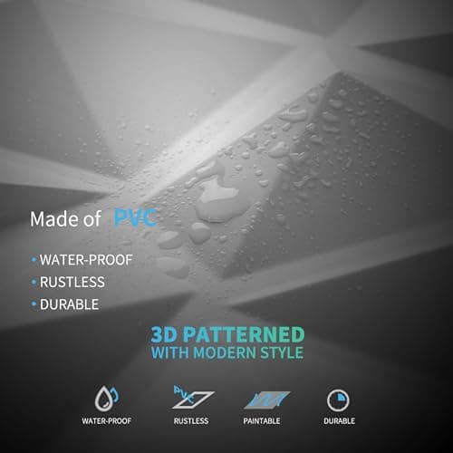 Art3d Lot de 33 panneaux muraux décoratifs 3D en forme de diamant blanc mat, pour décoration intérieure, design moderne
