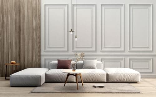 Papier peint panoramique Mur Avec Moulure pour Salon Largeur 260 cm x Hauteur 174 cm - Intérieur Chic et Modular