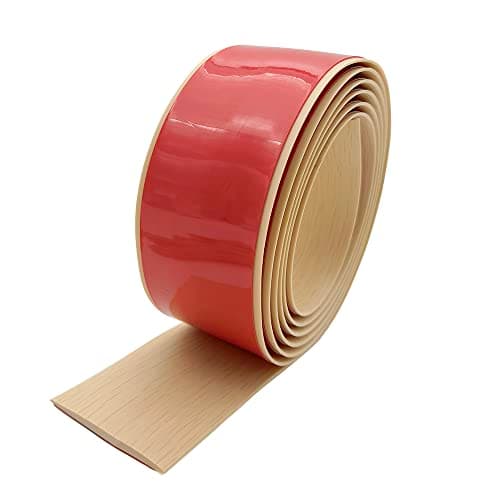 Bandes de sol vinyle KTBEYTI Gris pour ouvrir les espaces entre les sols en bois (2m x 4cm) | Adhésif robuste | Idéal po — Couleur Érable