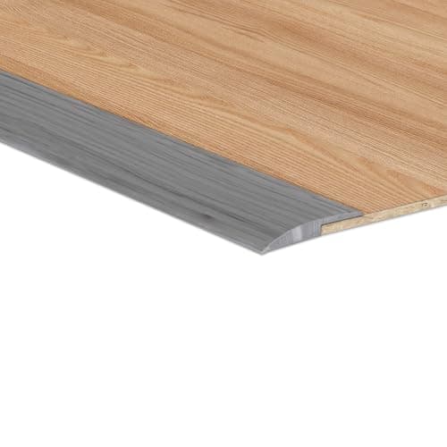 Rampe de Seuil Adhésive PVC, Noir, 2MMième Pente, Deux Côtés Adhésifs — Grain de Bois Gris