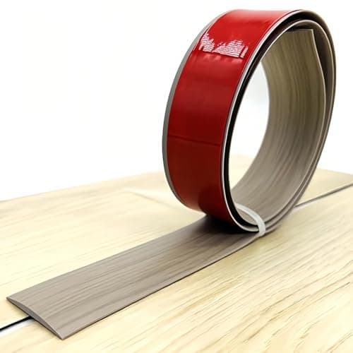 JXNVHJ Profilé De Transition Autocollante en Vinyle – Transition De Seuil Pour Moquette, Idéal Pour Maison et Bureaux (C — Gray Wood Grain