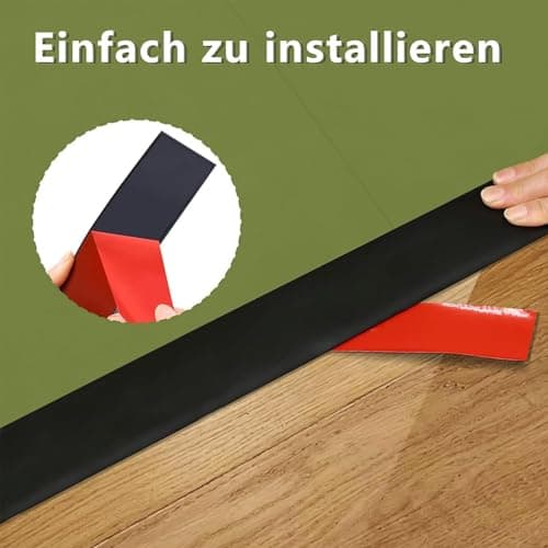 Profilé de Transition Autocollant PVC Noir, Plinthes de Transition 1,5m x 4cm, pour Sols de Pièces et Carrelages
