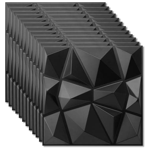 Panneaux muraux 3DLot Noir pour Salon et Chambre À Coucher - Revêtement de Façade - Panneaux de Plafond - Panneaux de Je
