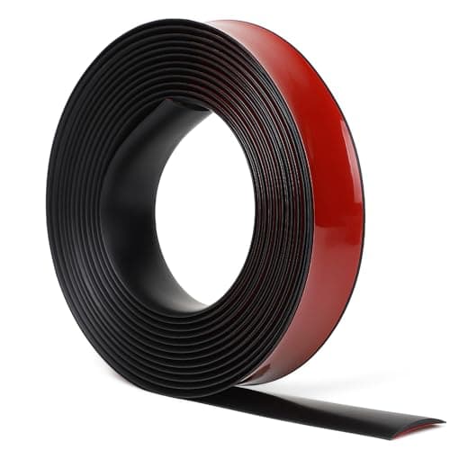 EFUTURETIME Barre de Seuil Adhésive Noire pour Portes et Fenêtres, Largeur 4CM, Hauteur 3,5MM, Sol en PVC, Convient pour — Noir-6m
