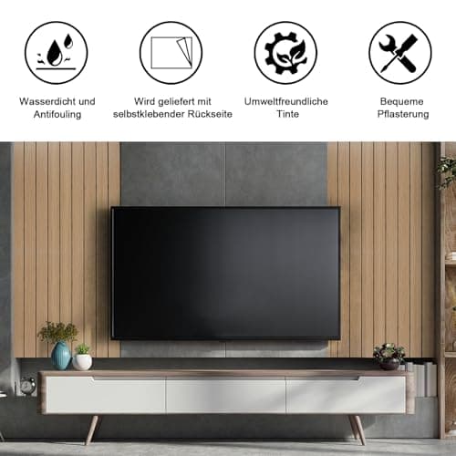 Panneaux muraux 3D bois autocollants imperméables 40x40cm cuisine plafond