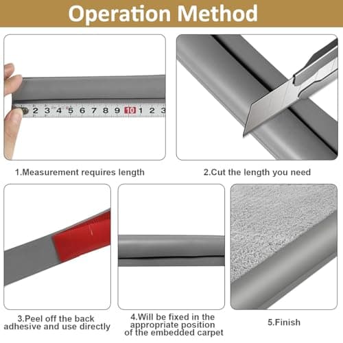 Bande de Seuil Adhésif 5 M Gris Bois Facile à Découper pour Portes, Tapis et Escaliers
