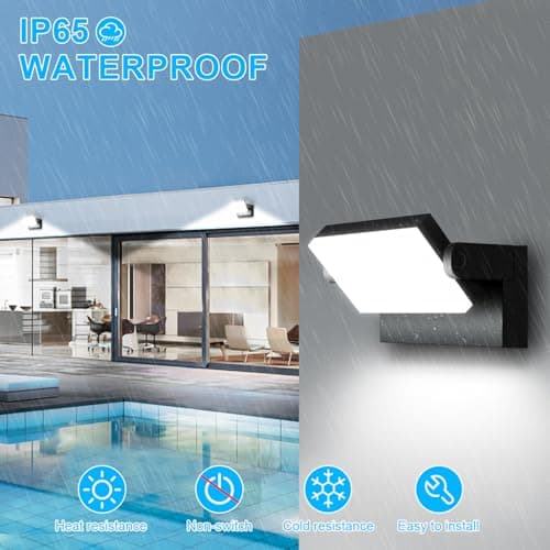 LEDMO 60W Applique Murale Extérieur/Intérieur Étanche IP65 pour Terrasse et Jardin avec Panneau LED Pivotant à 360°