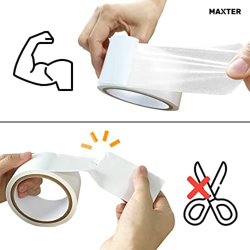 Maxter Ruban Adhésif Double Face Extra Fort pour Bricolage Artisanat Scrapbooking Fin et Transparent