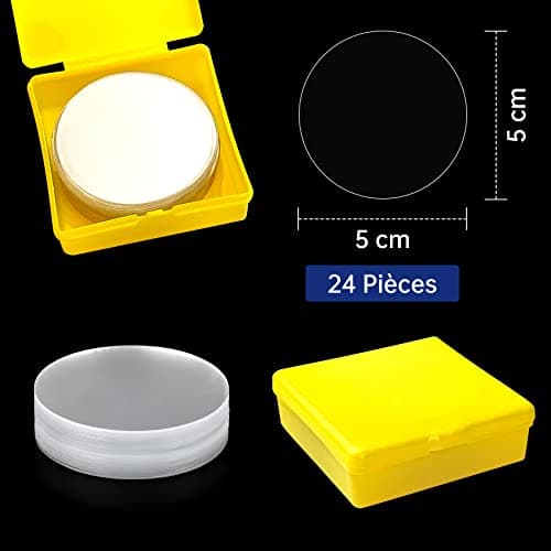 Double Face Rond Extra Fort, Ruban Adhésif Réutilisable 24 pcs Transparent Lavable