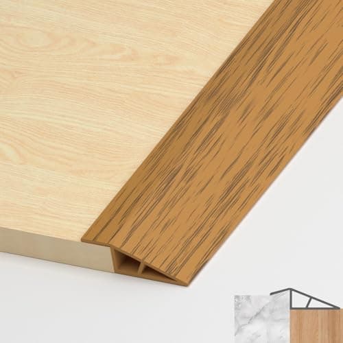 LIHIQIYA Barre de seuil adhésive PVC, grain de bois jaune, 7mm à 10mm, 1M — Grain de Bois Jaune