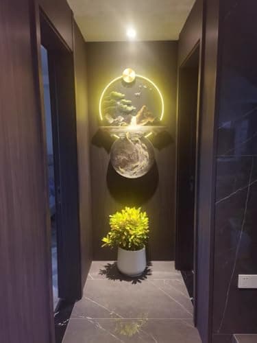LIUWOPA Art Mural LED, Peinture décorative LED en Relief 3D pour Salon et Entrée, LIUWOPA Lampe Mural LED Feng Shui pour