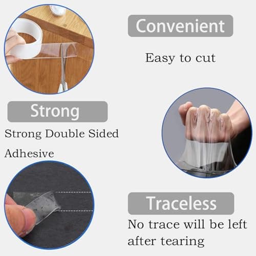 6M Double Face Transparent Lavable Nano Tape Extra Fort Multifonctionnel Réutilisable Amovible Traceless Antidérapant Ge