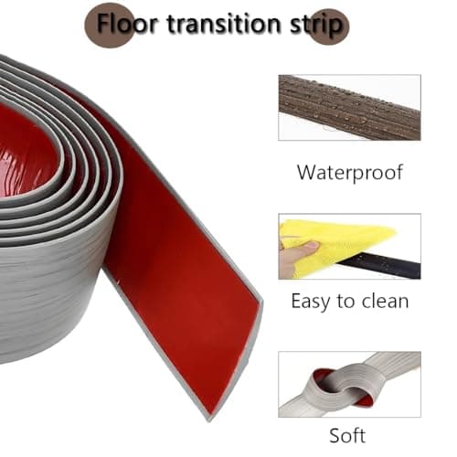 JXNVHJ Profilé De Transition Autocollante en Vinyle – Transition De Seuil Pour Moquette, Idéal Pour Maison et Bureaux (C