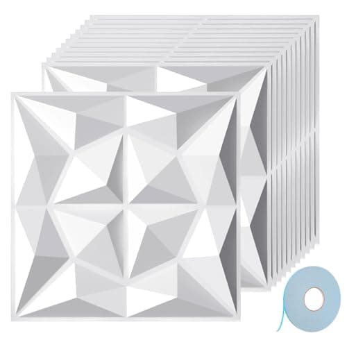 Panneaux muraux 3D Jaxguom diamant - Résistants et indéformables - Pour décoration intérieure - Lot de 12 panneaux 30 x