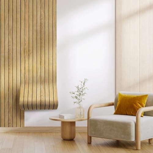 Panneaux Muraux PVC WADILE Imitation Bois 3D Auto-adhésifs – Isolation Phonique Salon Cuisine – Couverture env. 1,04 m²