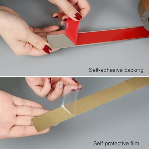 Moulure murale inoxydable autocollante dorée pour plafond - effet miroir - 2,5 cm x 6 m