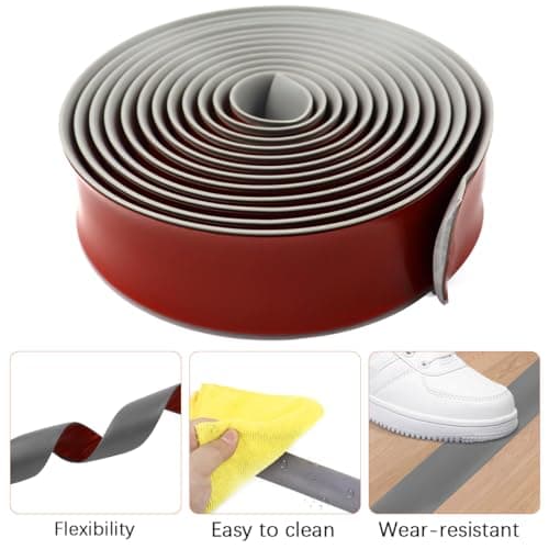 Barre de seuil adhésive PVC profilé de transition sols Gris pour carrelage 60x5cm AdhésifCompatible avec la porte