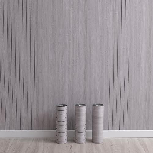 Panneaux muraux 3D autocollants pour décoration intérieure - Gris clair - 40 cm x 300 cm - Acoustiques - Imperméables -