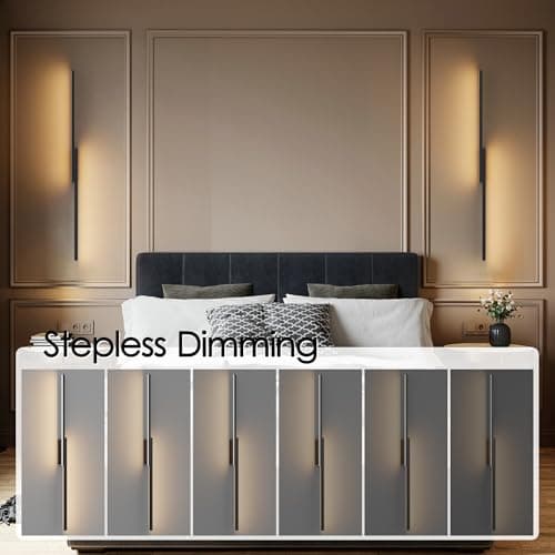 Aipsun Applique murale LED sans fil à batterie moderne pour chambre à coucher et salon, 10000mAh USB-C rechargeable, noi