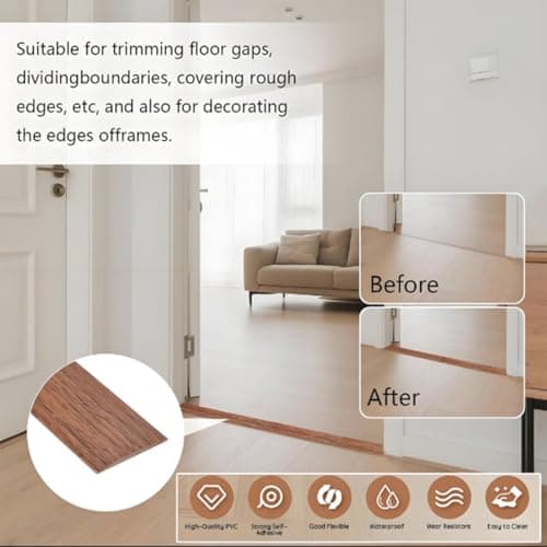 Barre de seuil Adhesive Blanc 5cm*1.0m Couvrir Les Carreaux et Les Espaces Entre Les Stratifiés Vincentine Adoptive
