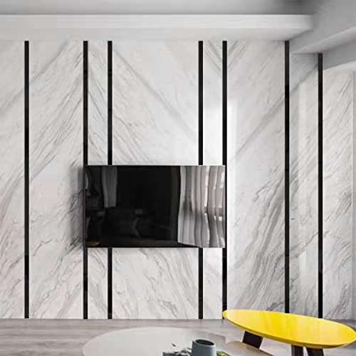 Moulures et garnitures murales effet miroir métallisé noir | Design peler et coller, 5 m x 2 cm, intérieur moderne