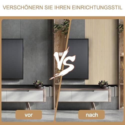 Panneaux muraux en bambou pour salon, cuisine et bureau - 244 x 30 cm - Décoration murale naturelle imperméable - Recher