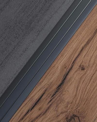 Seuil de porte ALPENSTAHL | Longueur 200 cm, Largeur 37 mm | Aluminium Noir | Pour planchers en stratifiés | Moulure aut