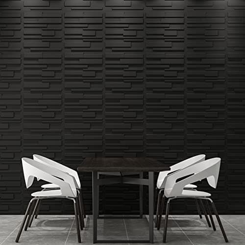 Art3d A10032BK - Panneaux muraux 3D noir pour décoration intérieure contemporaine - Design moderne, facile d'installatio