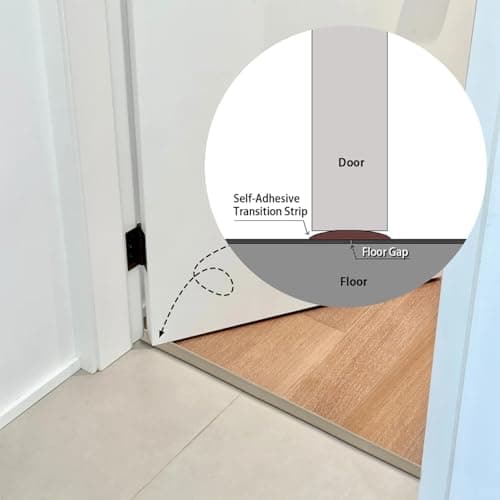 Bande de transition autocollante en vinyle PVC pour seuil de porte gris, sol stratifié, bordure de sol - 5 cm x 5 m - Tr