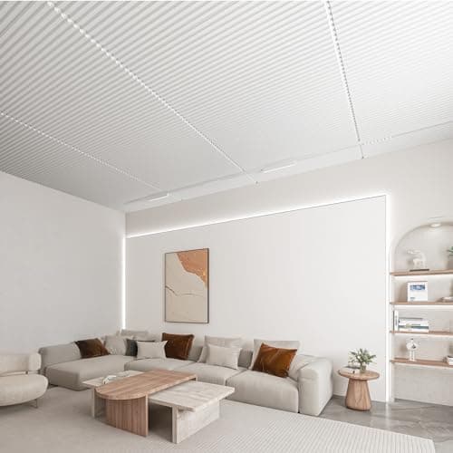 Art3d Lot de 6 panneaux muraux 3D à lattes Blanc pour décoration murale intérieure