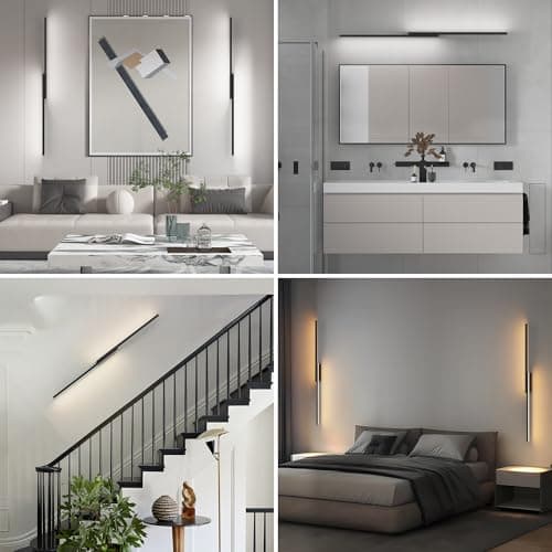 Aipsun Applique murale LED sans fil à batterie moderne pour chambre à coucher et salon, 10000mAh USB-C rechargeable, noi