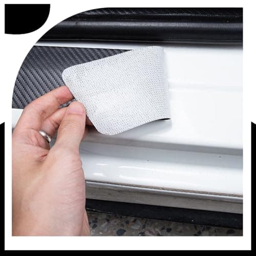 SULIUDAJI 4 Pièces Protection de Seuil de Voiture Carbone, Protection Anti-Rayures et Anti-Saleté pour Portes Avant et A