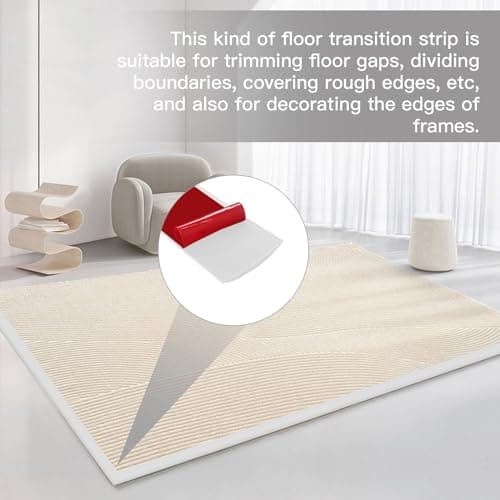 Barre de seuil vinyle adhésif 300 x 5 cm, pour couvrir les carreaux et les espaces entre stratifiés, avec adherance fort