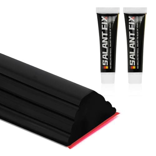 Flintronic Joint Douche, Barrière d'eau Silicone 3M, Noir, pour Sol de Salle de Bain - Barrière Anti-Inondation Adhésif — C Noir+2*20g de Colle