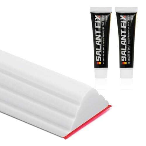 Flintronic Joint Douche, Barrière d'eau Silicone 3M, Noir, pour Sol de Salle de Bain - Barrière Anti-Inondation Adhésif — C Blanc+2*20g de Colle