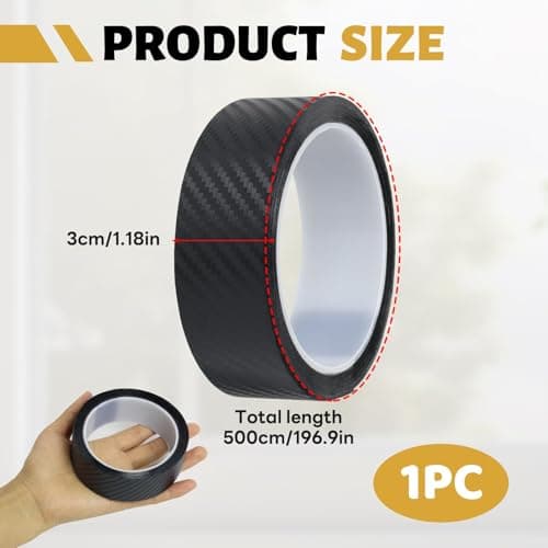 Carbon Adhésif pour VoitureProtection Seuil de Porte VoitureAutocollant Carbone 3cm x 5m pour Voiture