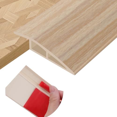Barre de seuil en PVC Grain de bois beige 10mm×1m pour stratifié et transition de tapis — Grain de bois jaune clair