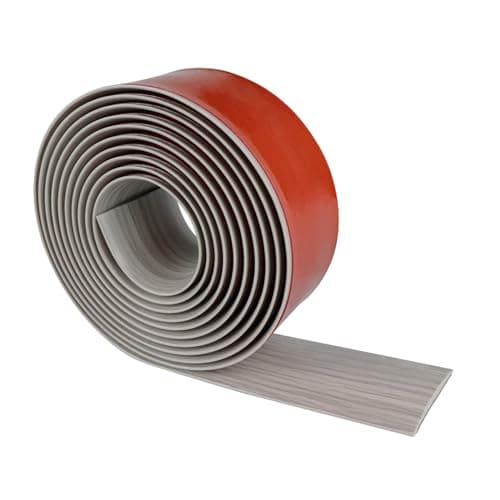 Barre de seuil vinyle adhésif 300 x 5 cm, pour couvrir les carreaux et les espaces entre stratifiés, avec adherance fort — Veinure grise