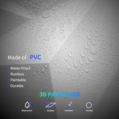 Panneaux muraux 3D Art3dwallpanels blanc, 30x30cm, 3㎡ pour décoration intérieure domicile