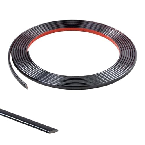 5M Moulure Décorative Autoadhésive Noir pour Mur et Plafond | Bande Décoration Murale PVC | Mittige Utilisation | Style — Noir