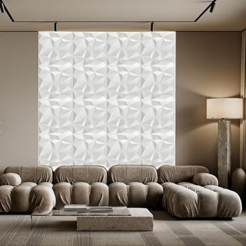 FENGQQKJ Panneaux muraux 3D Lot de 12 - Revêtement de façade PVC - Idéal pour salon et chambre à coucher - Style moderne