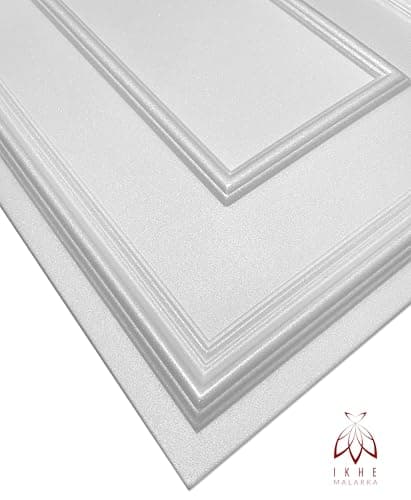 Panneaux muraux 3D XPS Blanc pour décoration intérieure - Classique cadre - 100 x 50 cm - 2 m²